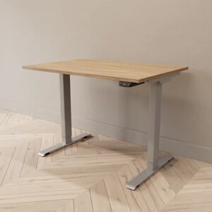 Direkt Interiör Hæve sænkebord - Standard, Størrelse 100x70 cm, Bordplade Eg, Stativ Sølv