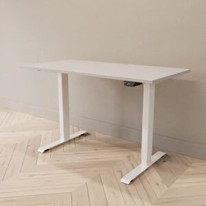 Direkt Interiör Hæve sænkebord - Standard, Bordplade Lysegrå, Stativ Hvid, Størrelse 120x60 cm