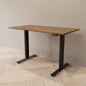 Direkt Interiör Hæve sænkebord - Standard, Størrelse 120x60 cm, Bordplade Valnød, Stativ Sort