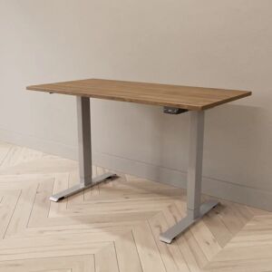 Direkt Interiör Hæve sænkebord - Standard, Størrelse 120x60 cm, Bordplade Valnød, Stativ Sølv