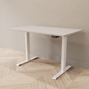 Direkt Interiör Hæve sænkebord - Standard, Størrelse 120x70 cm, Bordplade Lysegrå, Stativ Hvid