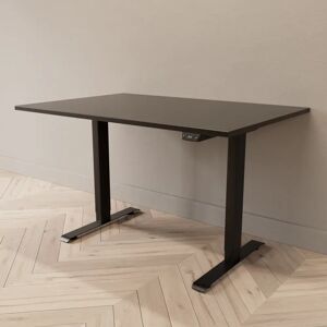 Direkt Interiör Hæve sænkebord - Standard, Størrelse 120x80 cm, Bordplade Sort, Stativ Sort