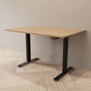 Direkt Interiör Hæve sænkebord - Standard, Størrelse 120x80 cm, Bordplade Eg, Stativ Sort