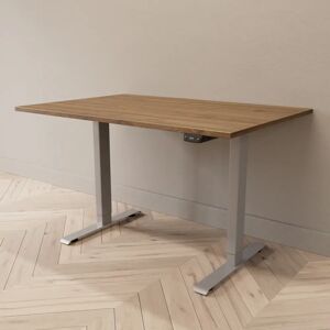 Direkt Interiör Hæve sænkebord - Standard, Størrelse 120x80 cm, Bordplade Valnød, Stativ Sølv