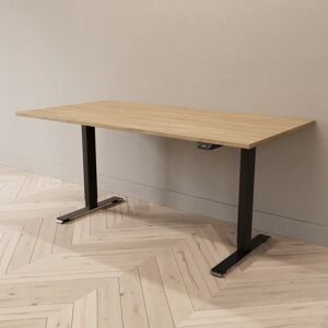 Direkt Interiör Hæve sænkebord - Standard, Størrelse 160x80 cm, Bordplade Eg, Stativ Sort
