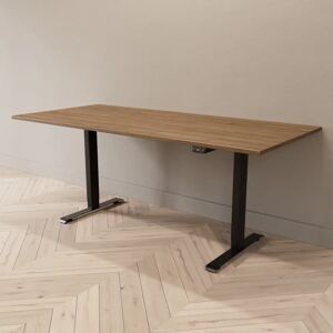 Direkt Interiör Hæve sænkebord - Standard, Størrelse 180x80 cm, Bordplade Valnød, Stativ Sort