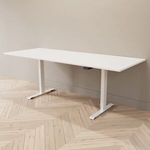 Direkt Interiör Hæve sænkebord - Standard, Størrelse 200x80 cm, Bordplade Hvid, Stativ Hvid