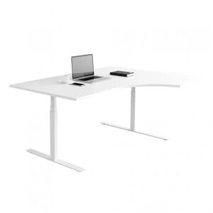 Direkt Interiör Fast buet skrivebord, Størrelse 200x120 cm, Understel Hvid, Farve Hvid