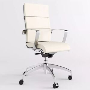 Italian furniture Origami CU konference stol med høj ryg, Betræk Hvid 100% læder (191)