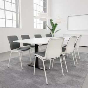 Generic Konferencebord SET 8 personer - Agenda + Profim Ana, Bordplade Hvid, Stol Snow / Vanilla / Grey