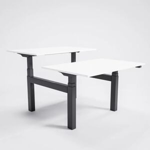 Brizley of Scandinavia Hæve Sænke dubbelskrivebord AdjusTable Bench PRO6, Størrelse 180x80 cm, Bordplade Hvid, Stativ Sort