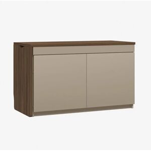 Bisley Skrivebord Hideaway, Farve Stone Grey / Walnut, Model Venstre