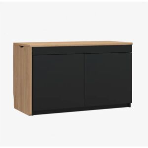 Bisley Skrivebord Hideaway, Farve Black / Oak, Model Venstre