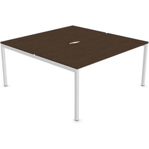 Narbutas Dobbelt skrivebord Nova U, Design White / Dark Walnut, Bredde 180 cm