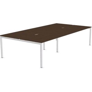 Narbutas Projektbord Nova U, Design White / Dark Walnut, Bredde 280 cm