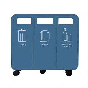 TreCe Affaldsbeholder Cloud, Udførelse Waste, Paper & Bottles/Cans, Farve Briljantblå