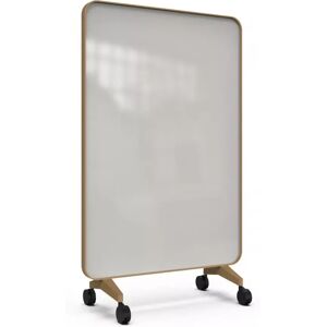 Lintex Skrivetavle af glas Frame Mobile, Farve Shy 120 - Grå-beige, Ramme Ek, Størrelse B120 x H196 cm