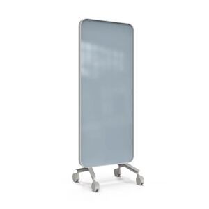 Lintex Skrivetavle af glas Frame Mobile, Farve Crisp 350 - Lyseblå, Ramme Grå (Soft 150), Størrelse B75 x H196 cm