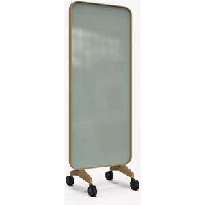 Lintex Skrivetavle af glas Frame Mobile, Farve Frank 540 - Grøngrå, Ramme Ek, Størrelse B75 x H196 cm