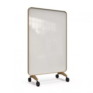 Lintex Skrivetavle af glas Frame Mobile, Farve Soft 150 - Beige, Ramme Ek, Størrelse B120 x H196 cm