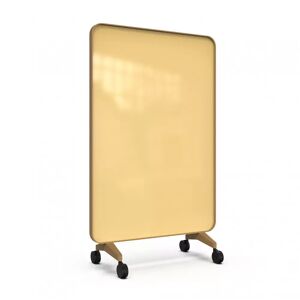 Lintex Skrivetavle af glas Frame Mobile, Farve Lively 460 - Gul, Ramme Ek, Størrelse B120 x H196 cm