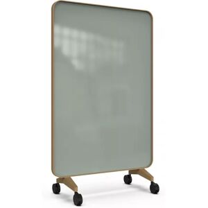 Lintex Skrivetavle af glas Frame Mobile, Farve Frank 540 - Grøngrå, Ramme Ek, Størrelse B120 x H196 cm