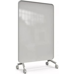 Lintex Skrivetavle af glas Frame Mobile, Farve Shy 120 - Grå-beige, Ramme Grå (Soft 150), Størrelse B120 x H196 cm