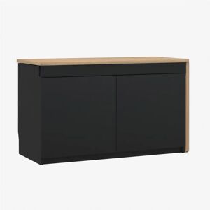 Bisley Skrivebord Hideaway, Farve Black / Oak, Model Højre