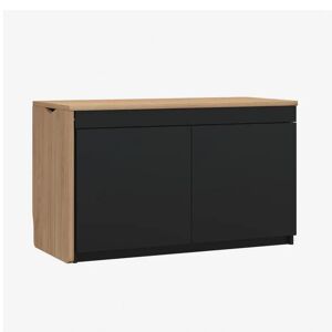 Bisley Skrivebord Hideaway, Farve Black / Oak, Model Venstre