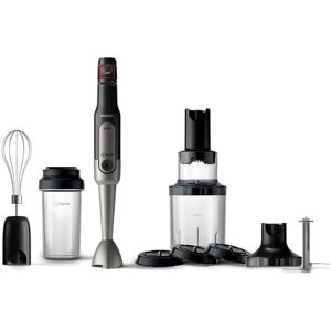 Philips HR2657/90 Stavblender ProMix SpeedTouch, 800W incl. XL chopper, Spiralizer, mixer tilbehør, On the Go flaske - Metal/sort