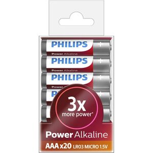Philips LR03P20T Power Alkaline AAA Batteri 20-stk