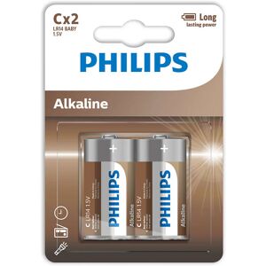 Philips LR14A2B/10 Alkaline C Batteri 2-stk