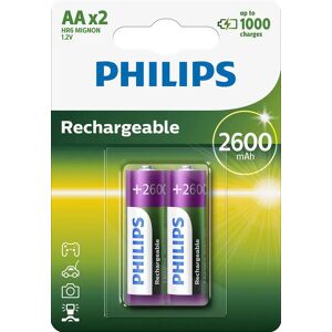 Philips R6B2A260/10 Genopladlig Batteri AA 2600 mAh 2-stk