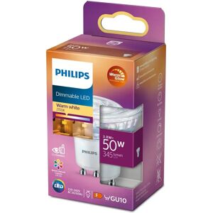 PHILIPS LED CLassic 50W GU10 glas warm glow dæmpbar, 1 pak