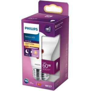 PHILIPS LED Sensor 60W standard, E27 varm hvid, mat, ikke dæmpbar, 1 pak