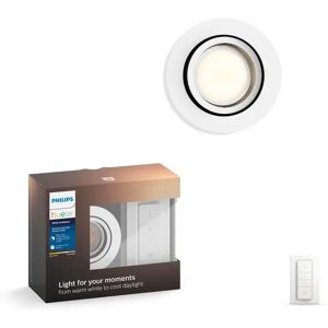 Philips Hue Milliskin Round Indbygningsspot med lysdæmperkontakt, White ambiance, Hvid