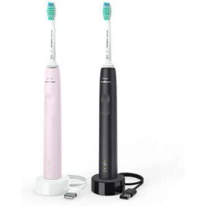 Philips HX3675/15 Sonicare 3100 series 2x eltandbørste - Sort/Rose