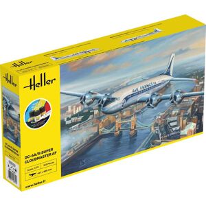 Heller Dc-6a Super Cloudmaster Af Start Kit - 1:72 Byggesæt - Fly Modelbyggesæt