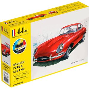 Heller Jaguar Type E 3l8 Fhc Modelbil Start Kit - 1:24 Byggesæt - Biler / Motorcykler Modelbyggesæt