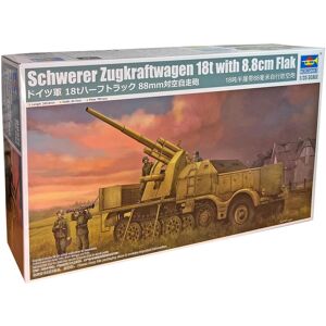 Trumpeter Tysk Schwerer Zugkraftwagen 18 t With 8.8cm Flak - 1:35 Militær Køretøjer Modelbyggesæt