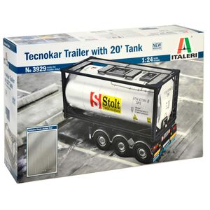 Italeri Tecnokar Trailer Med 20'Tank - 1:24 Lastbiler Og Trailere Modelbyggesæt