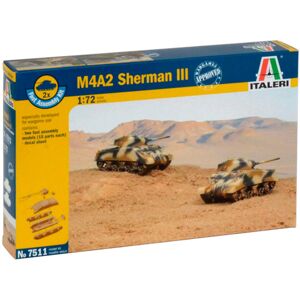 Italeri M4a2 Sherman Iii Kampvogne 2 Stk. - 1:72 Militær Køretøjer Modelbyggesæt