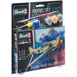 Revell Focke Wulf Fw190 F-8 - Scala 1:72 Med Lim Og Maling Byggesæt - Fly Modelbyggesæt