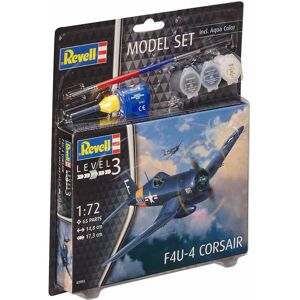 Revell F4u-4 Corsair - Scala 1:72 Med Lim Og Maling Byggesæt - Fly Modelbyggesæt