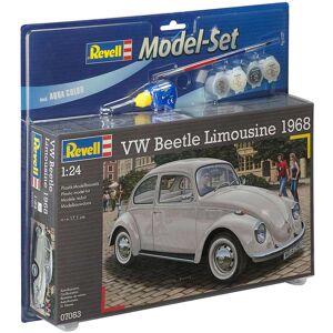 Revell Vw Beetle 1968 - 1:25 Med Lim Og Maling Byggesæt - Biler / Motorcykler Modelbyggesæt