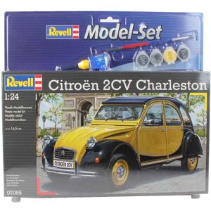 Revell Citroën 2cv Charleston - Scale 1:24 Med Lim Og Maling Byggesæt - Biler / Motorcykler Modelbyggesæt