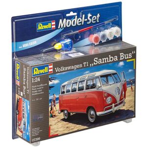 Revell Volkswagen T1 Samba Bus - 1:24 Med Lim Og Maling Byggesæt - Biler / Motorcykler Modelbyggesæt