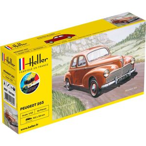 Heller Peugeot 203 1950 Modelbil - Komplet Sæt Byggesæt - Biler / Motorcykler Modelbyggesæt