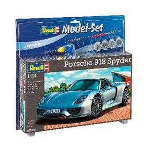 Revell Porsche 918 Spyder - 1:24 Med Lim Og Maling Byggesæt - Biler / Motorcykler Modelbyggesæt