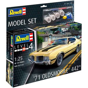 Revell 71 Oldsmobile 442 Coupé - Modelbil - Med Lim Og Maling Byggesæt - Biler / Motorcykler Modelbyggesæt